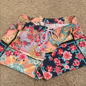 Johnny Was Multicolor Floral Swim Shorts